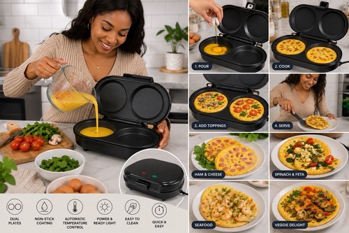 Dual omelette maker - maker, large